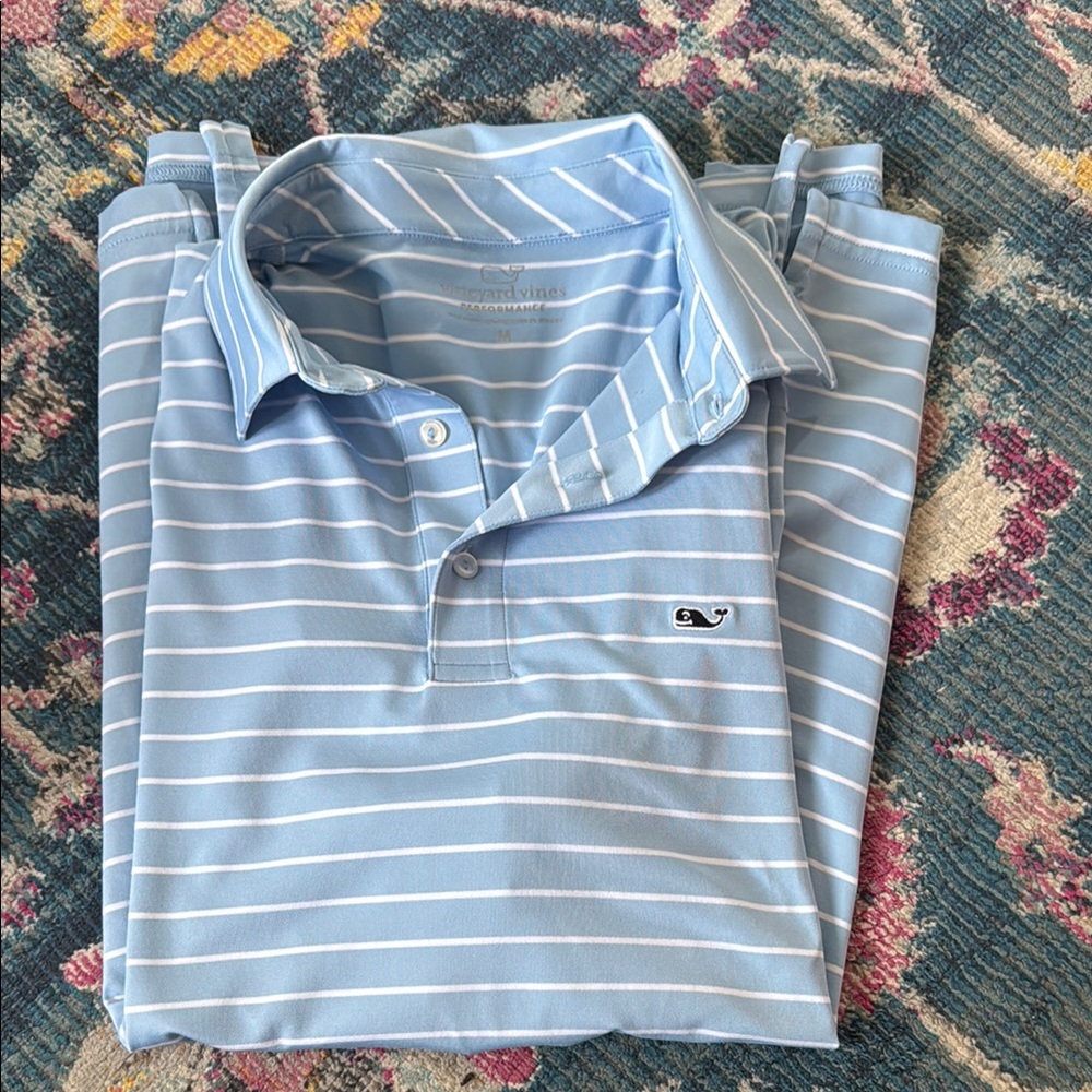 Vineyard Vines Men's Blue Striped Shirt